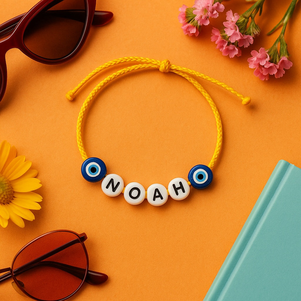 Evil Eye Bracelet With Personalized Name